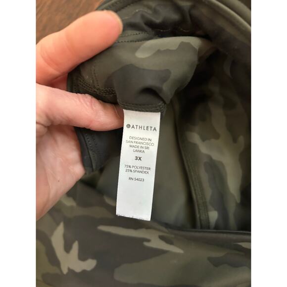 Athleta Ultimate Camo 7/8 Tight Leggings Green Stash Pocket Plus Size 3X - Picture 7 of 8